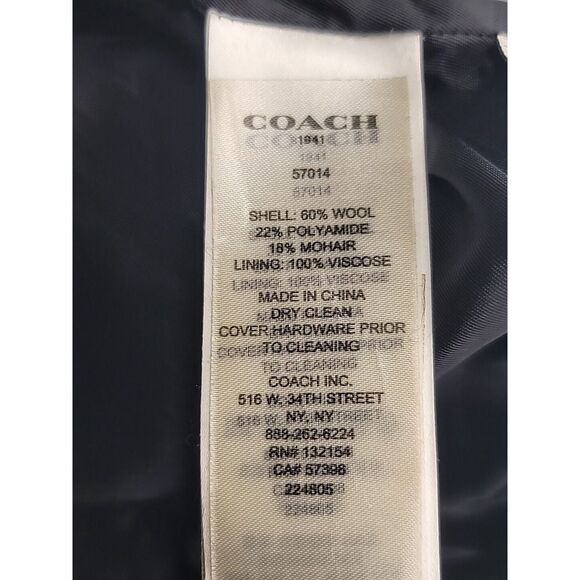 Coach Coat Winter Fall Luxury Wool *‎ Peacoat Black Studded NWT NEW - Picture 12 of 14